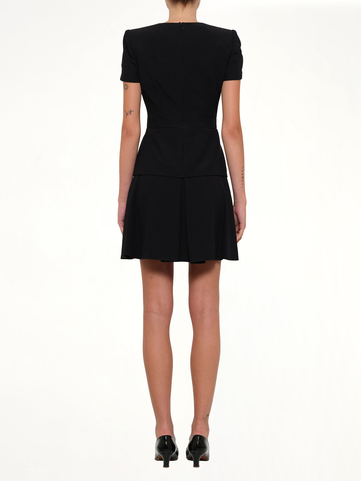 Leaf Crepe Dress in Black