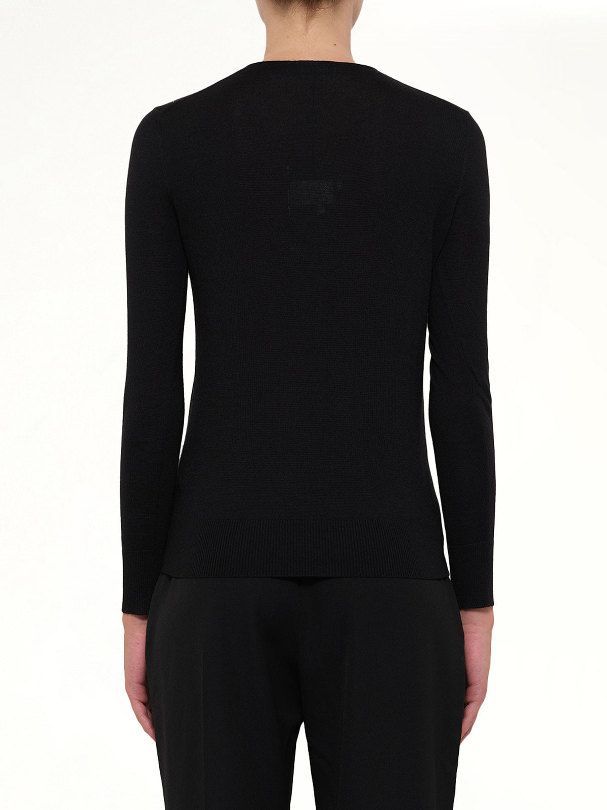 V Neck Cardigan in Black