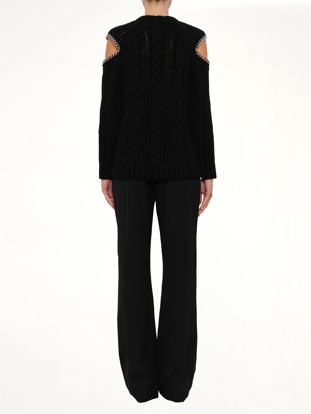Crew Neck O/S Knitwear in Black