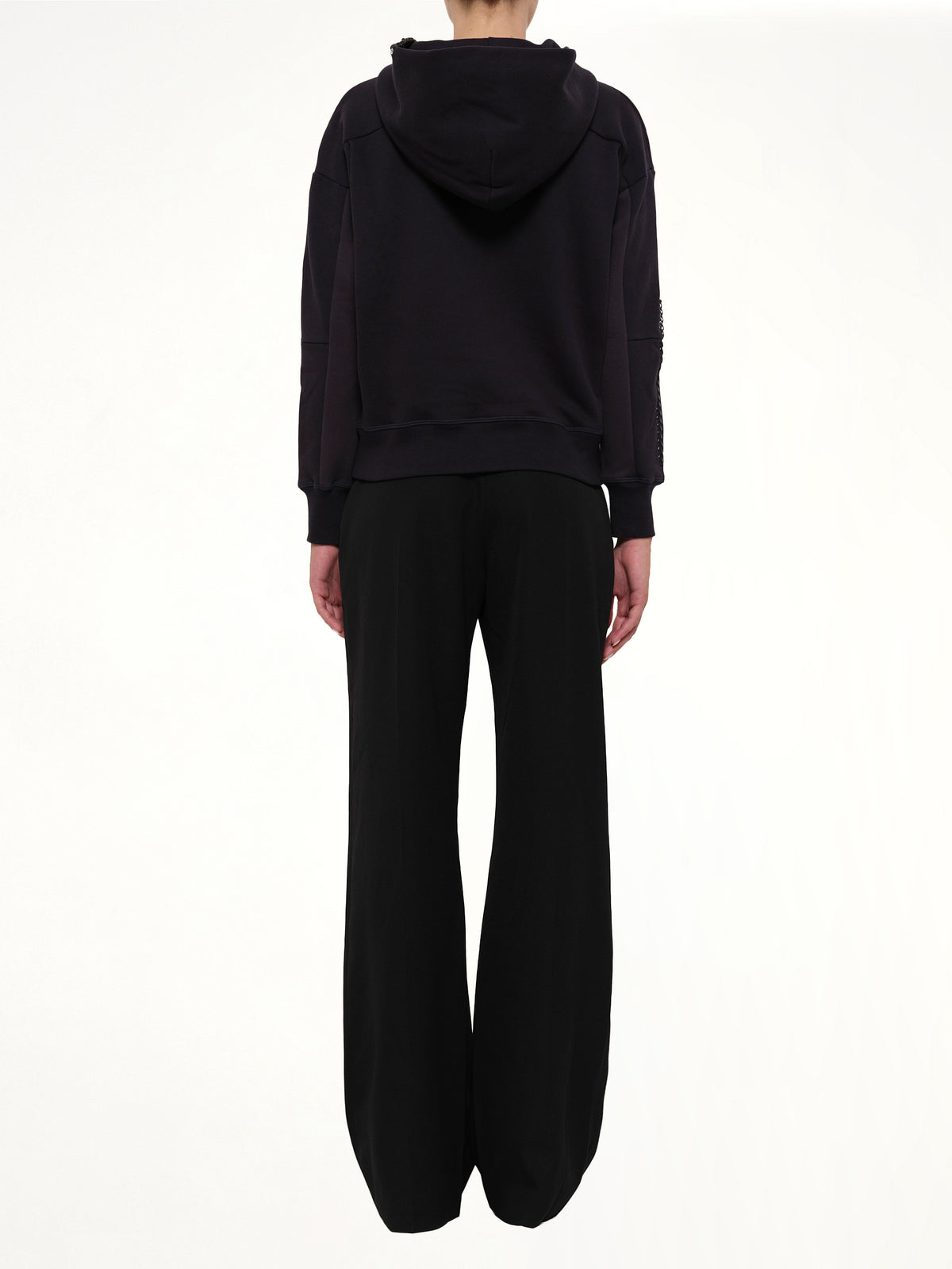 Botanical Embroidered Hoodie in Black