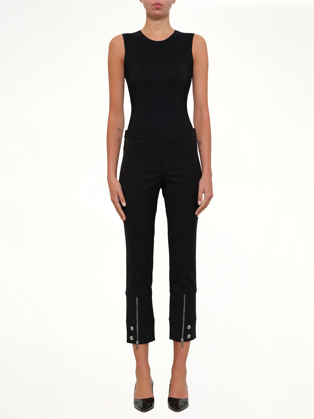 Fitted Zip Pants in Black