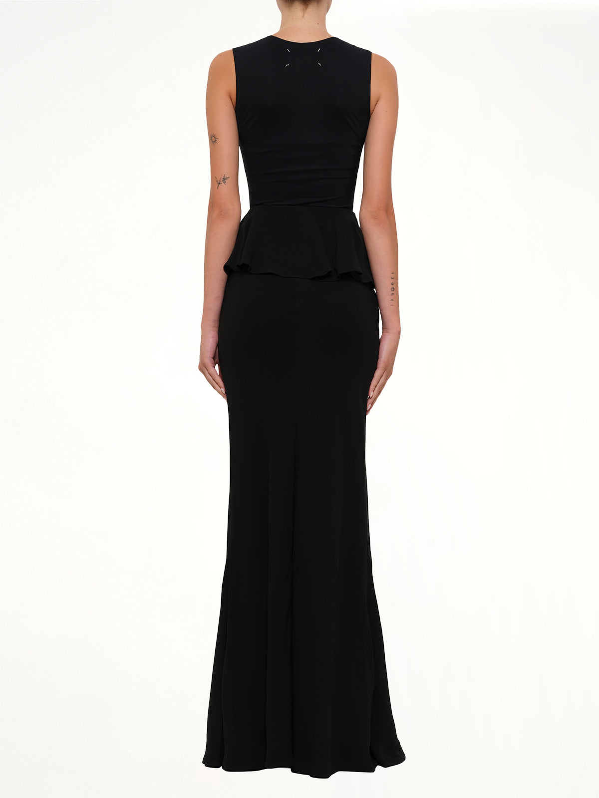 Long Drape Skirt in Black