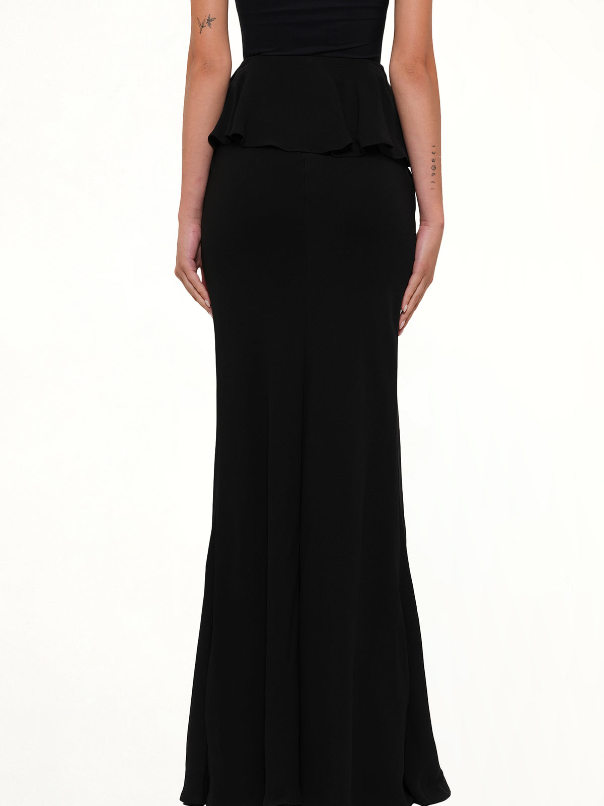 Long Drape Skirt in Black