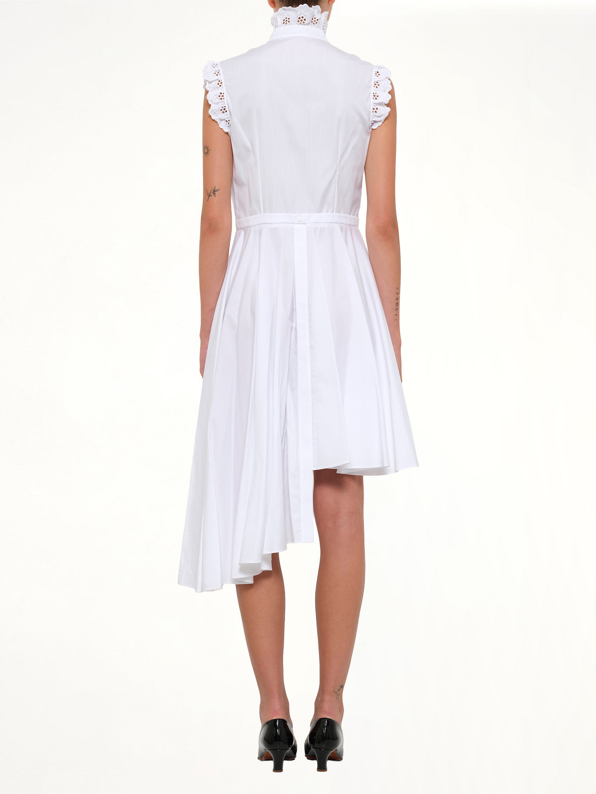 Sleeveless Ruffle Dress in White