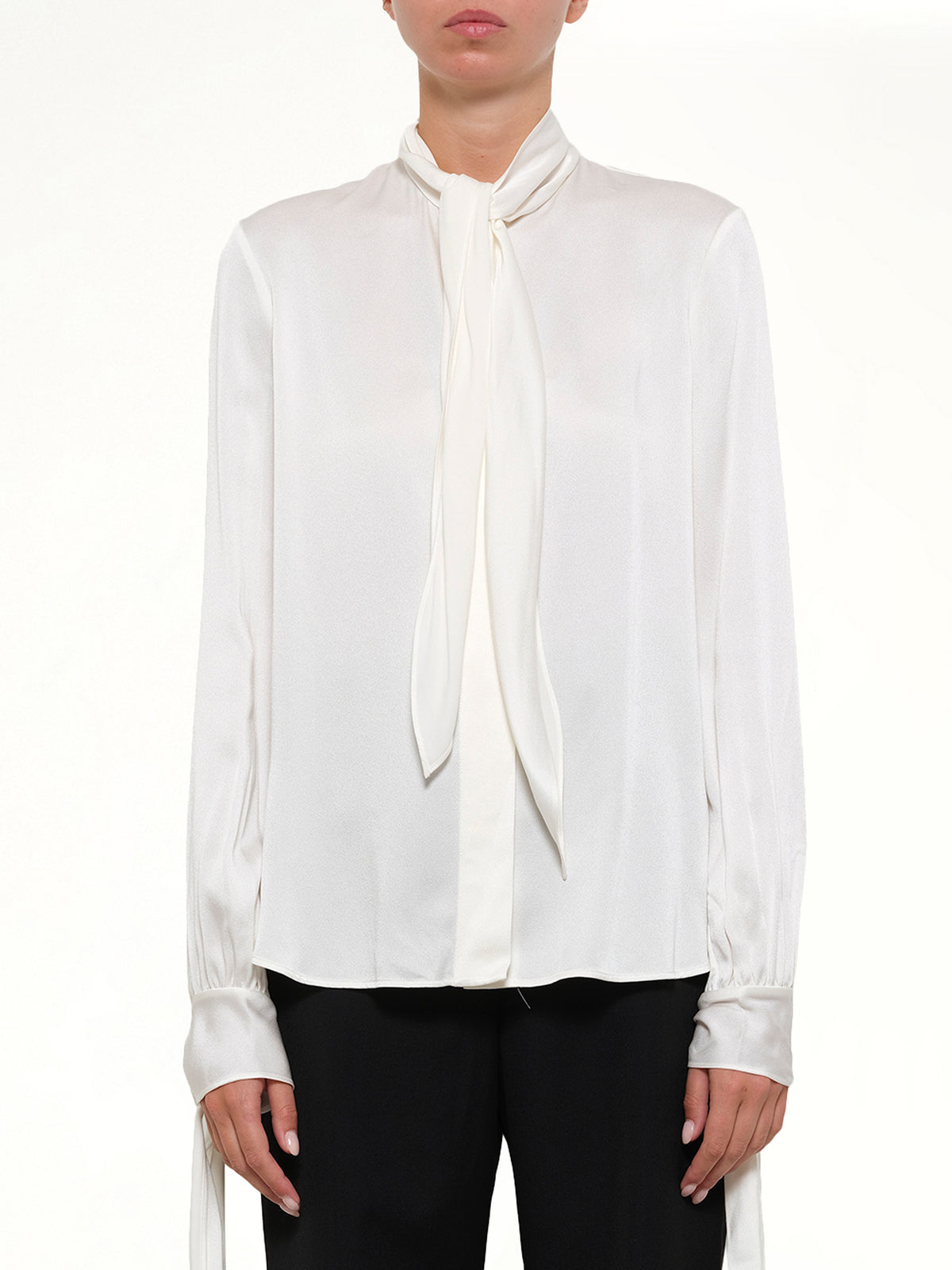 Fluid Satin Shirt in White