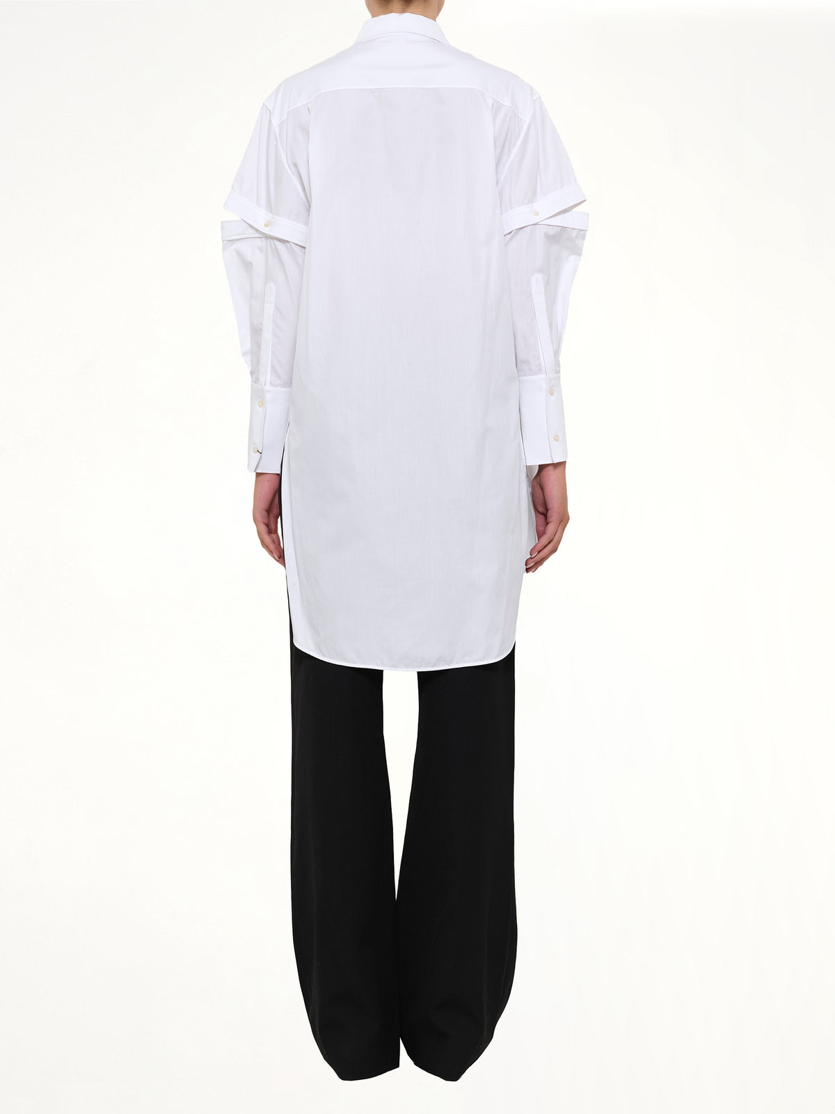 Amq - Slash Sleeve Shirt in White