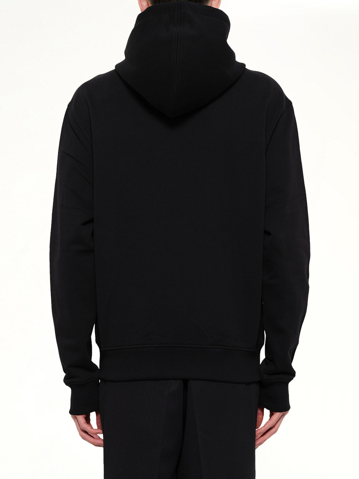 Contrasted Ami De Coeur Zip Hoodie in Black