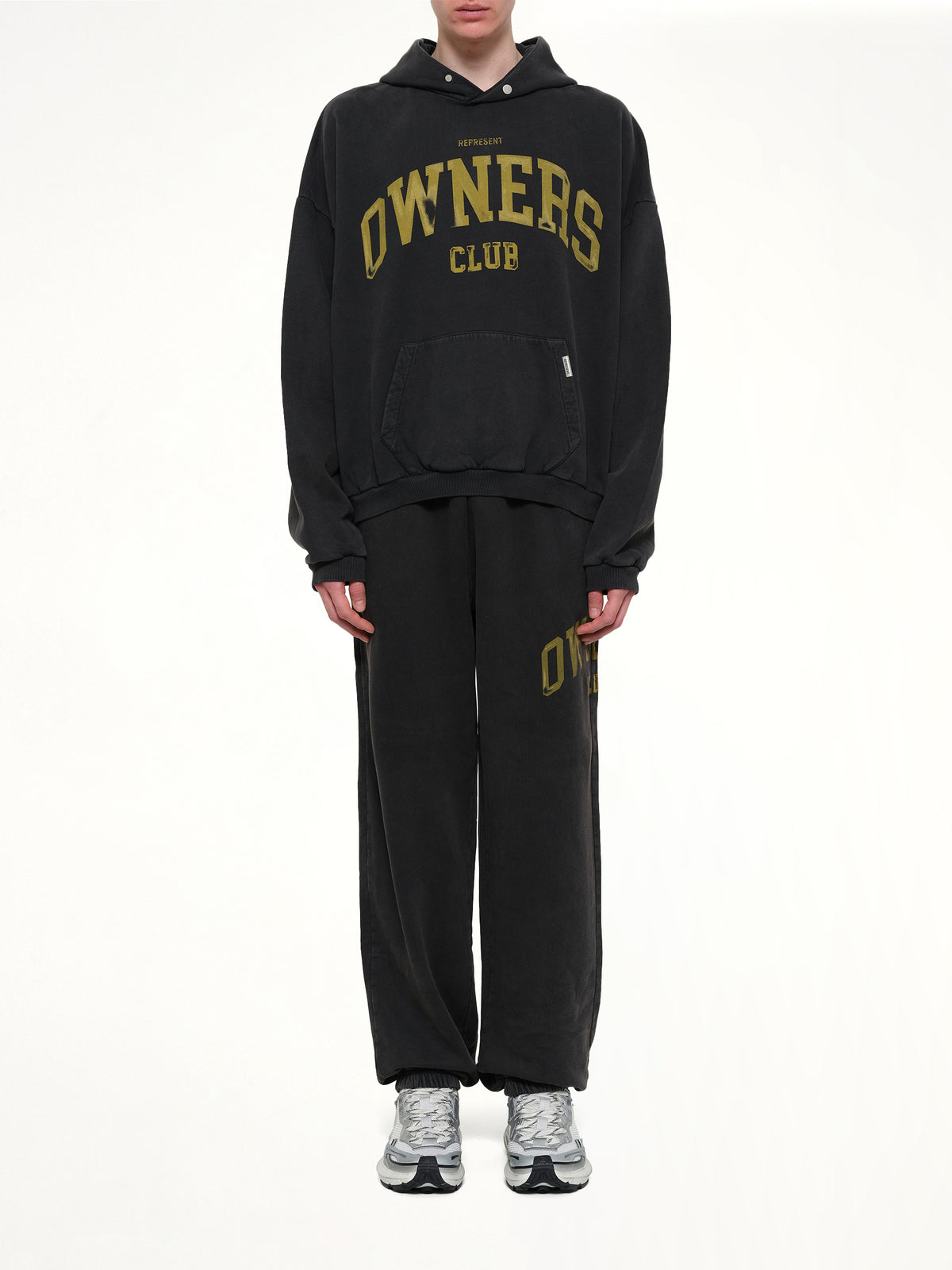 Represent Owners Club Hoodie in Faded Black