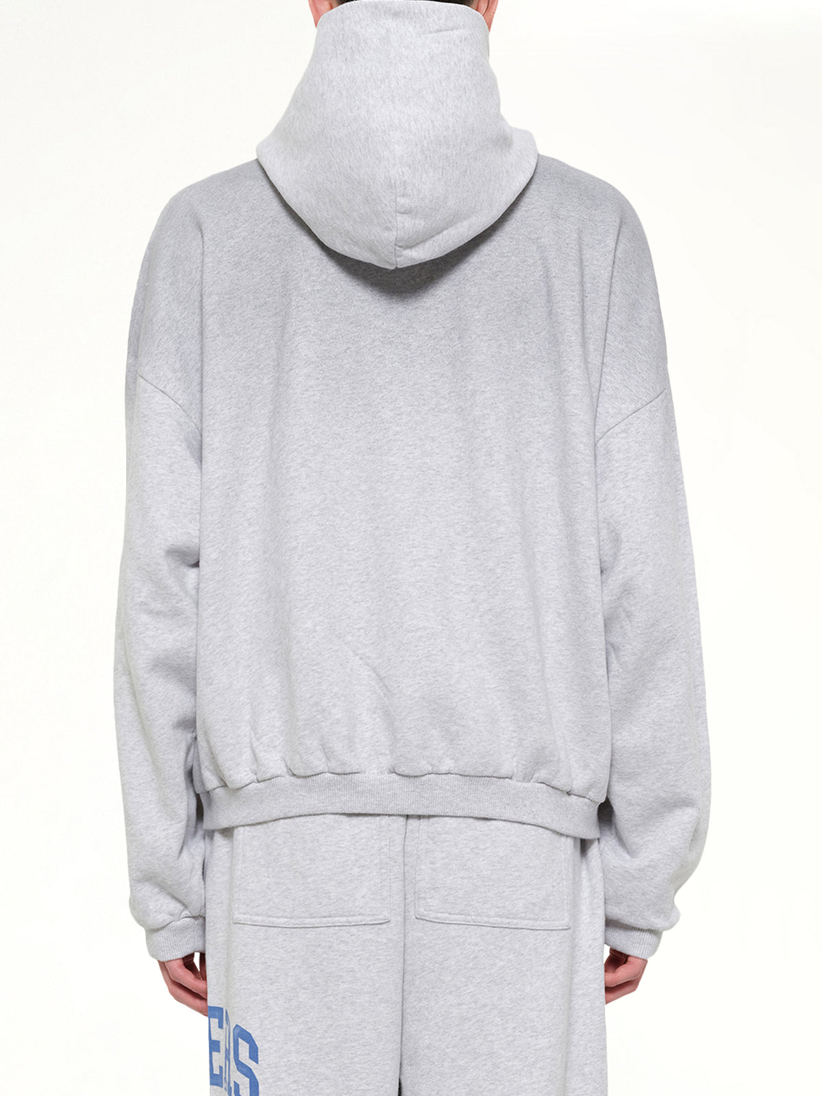 Represent Owners Club Zip Through Hoodie in Sprayed Ice Grey Marl