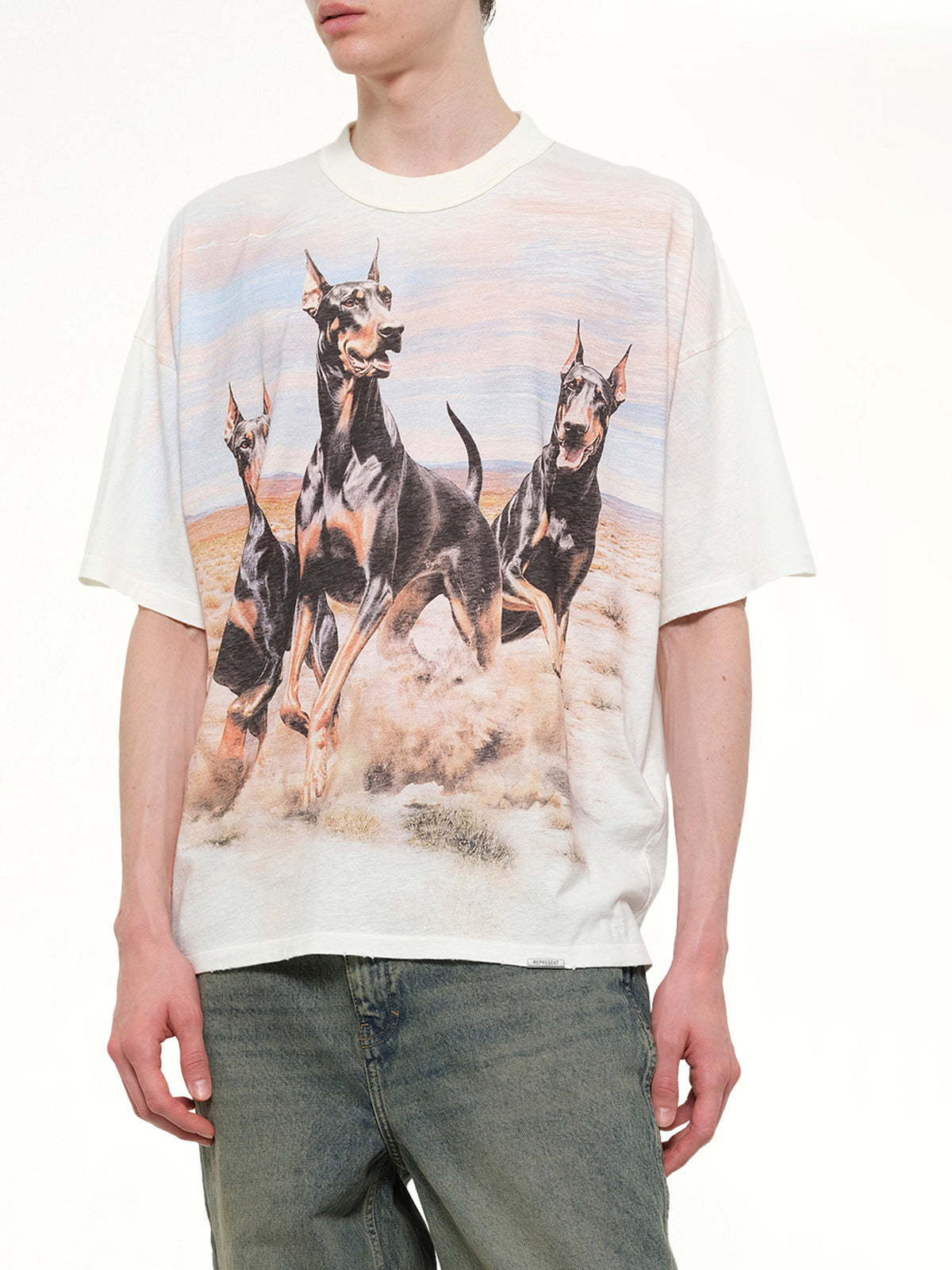 Western Dobermans T-Shirt in Flat White