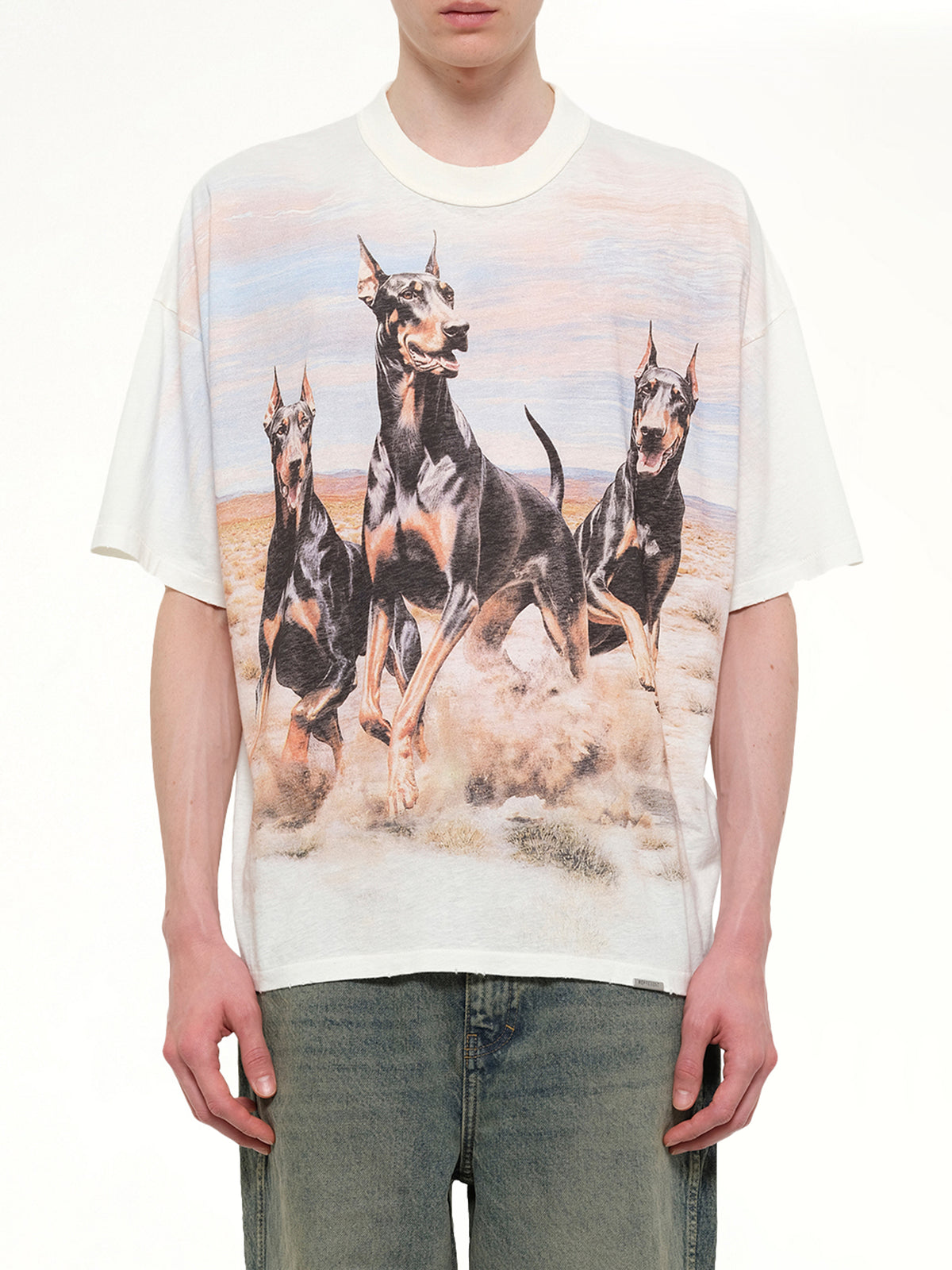 Western Dobermans T-Shirt in Flat White