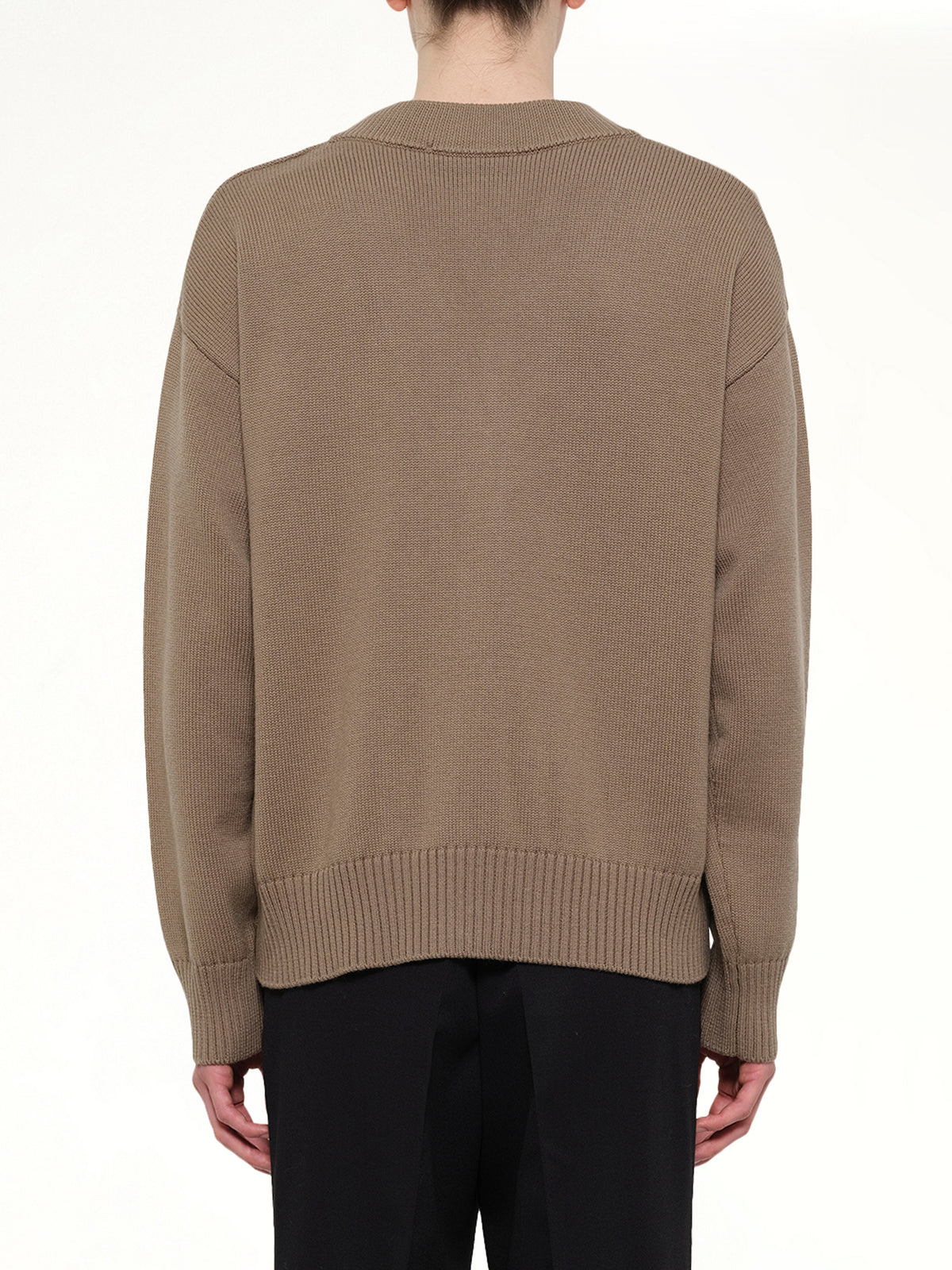 Contrasted Ami De Coeur Cardigan in Beige