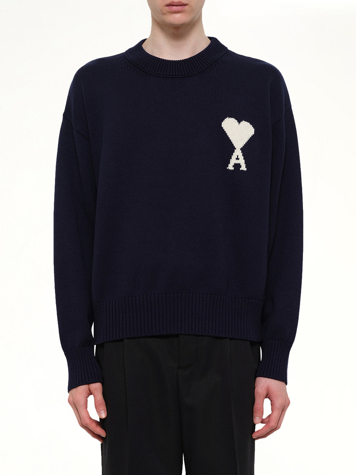 Contrasted Ami De Coeur Sweater in Navy