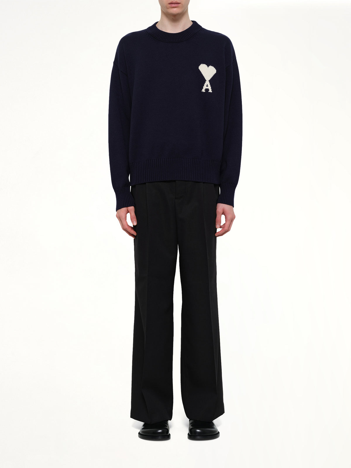 Contrasted Ami De Coeur Sweater in Navy