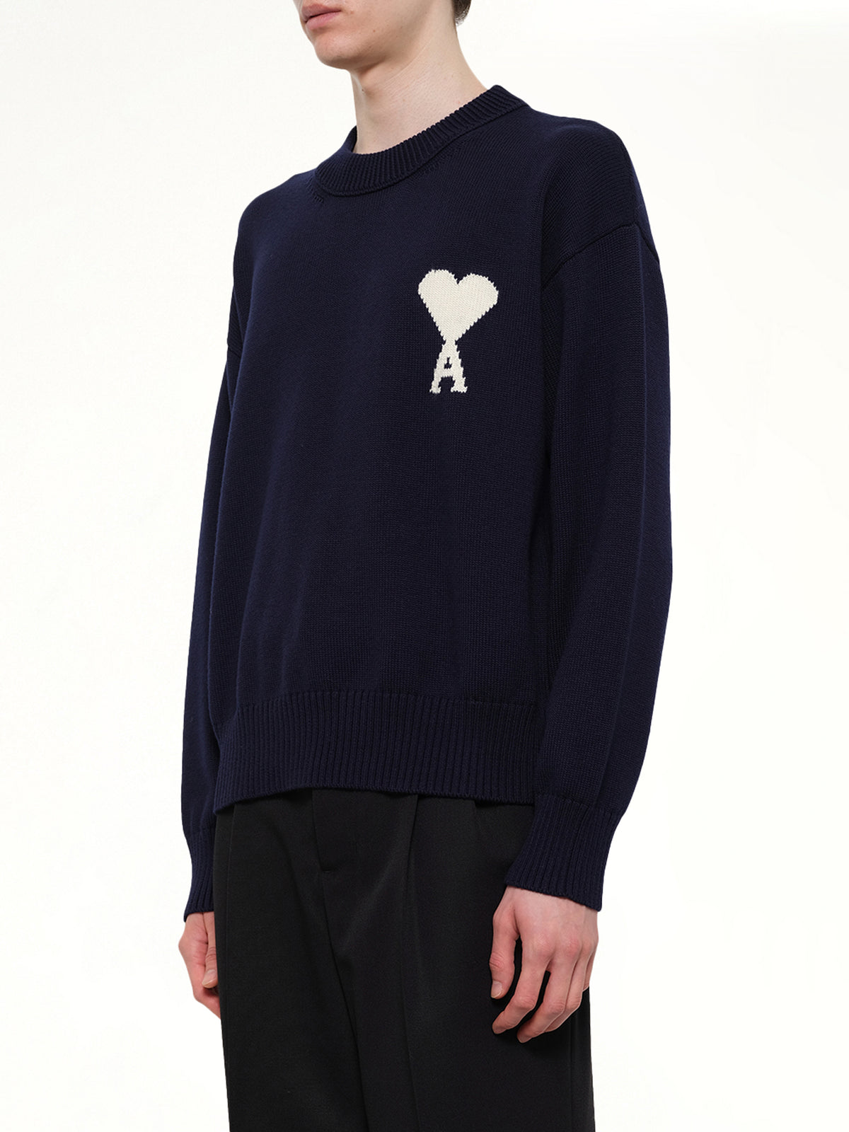 Contrasted Ami De Coeur Sweater in Navy