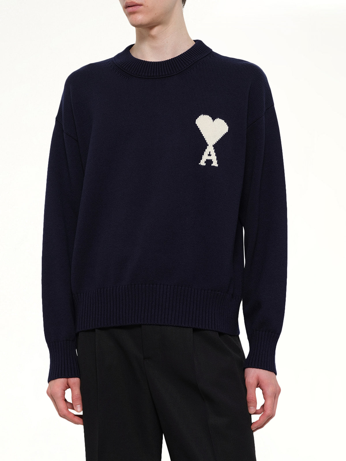 Contrasted Ami De Coeur Sweater in Navy