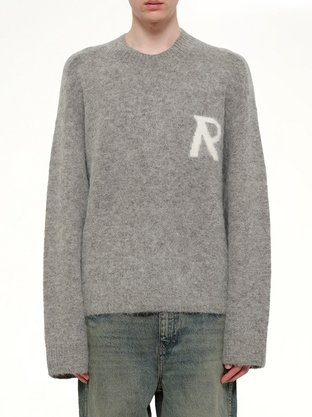 Logo Knit Sweater in Grey