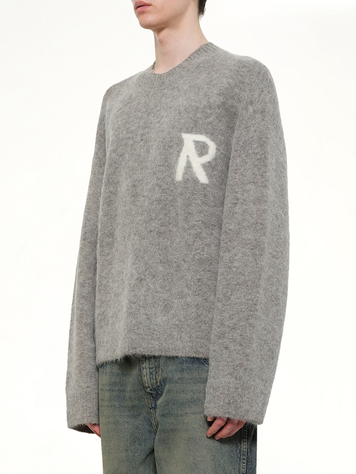Logo Knit Sweater in Grey