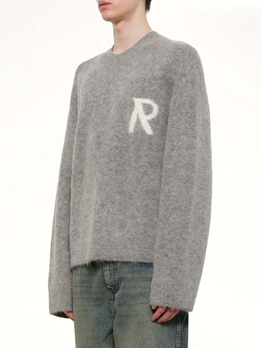 Logo Knit Sweater in Grey