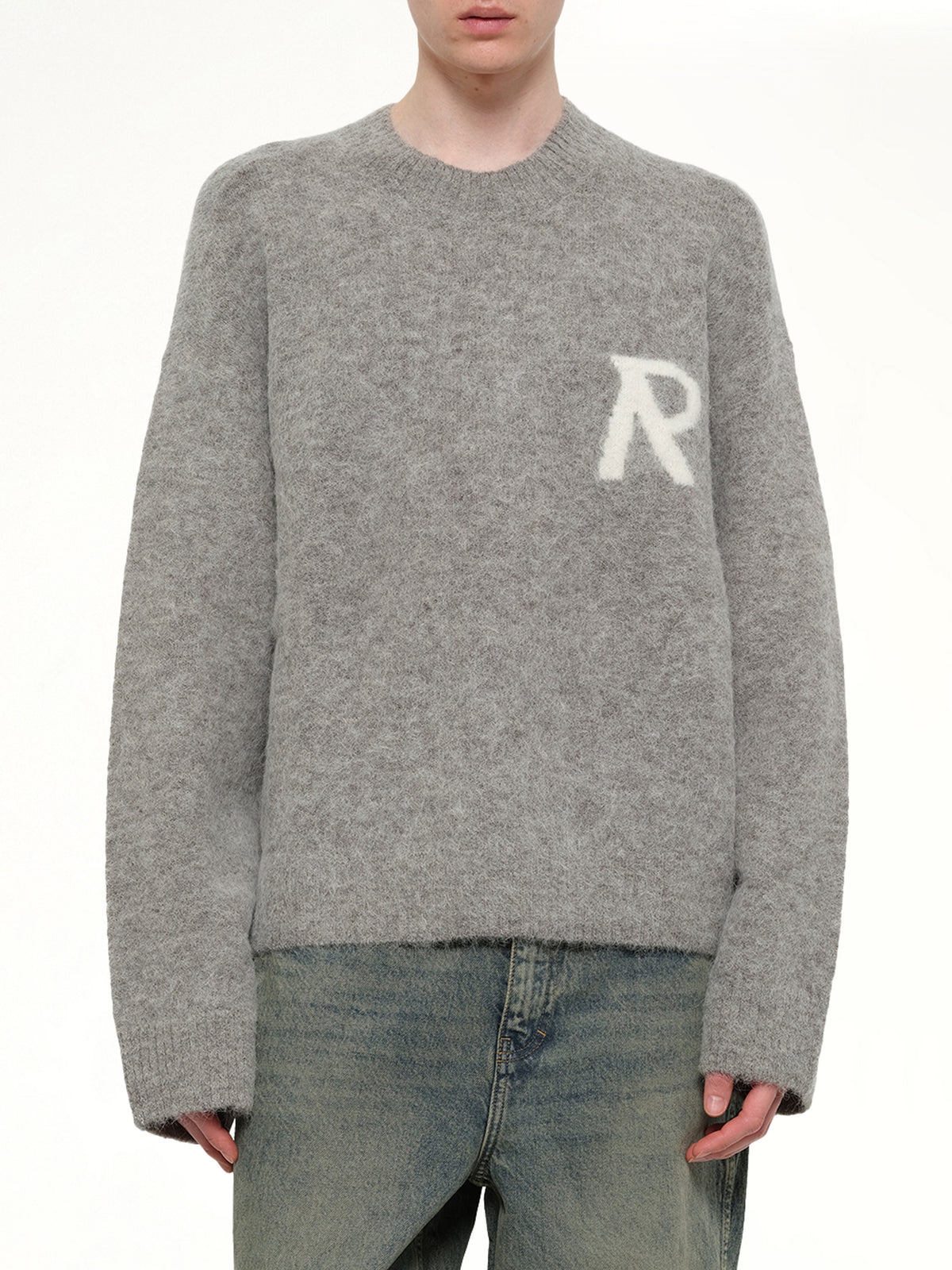 Logo Knit Sweater in Grey