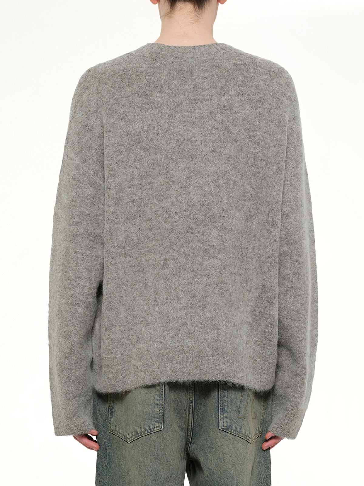 Logo Knit Sweater in Grey
