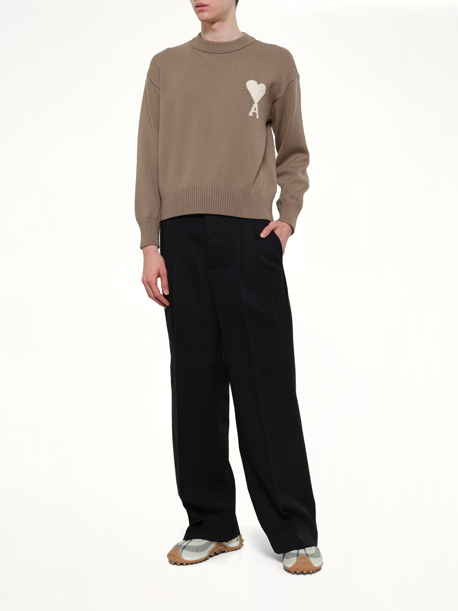Low Waist Wide Trouser in Black