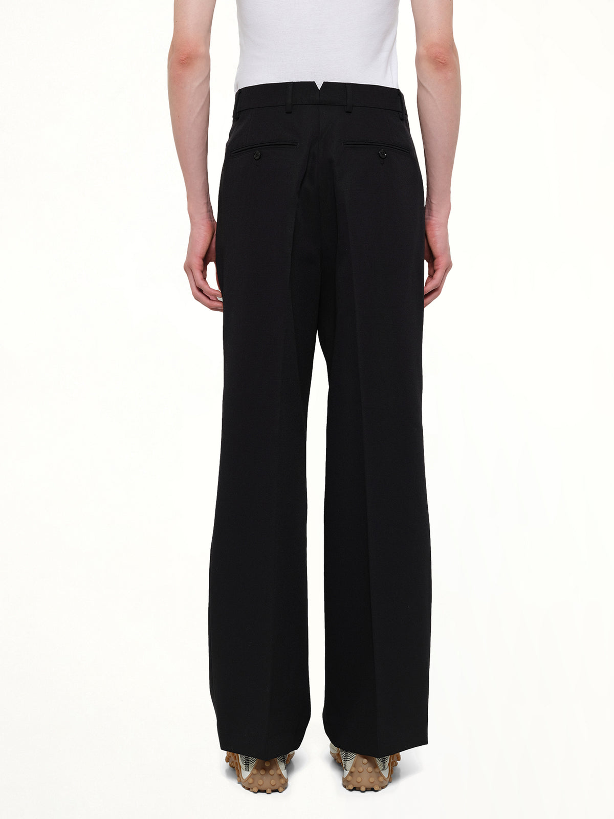 Low Waist Wide Trouser in Black