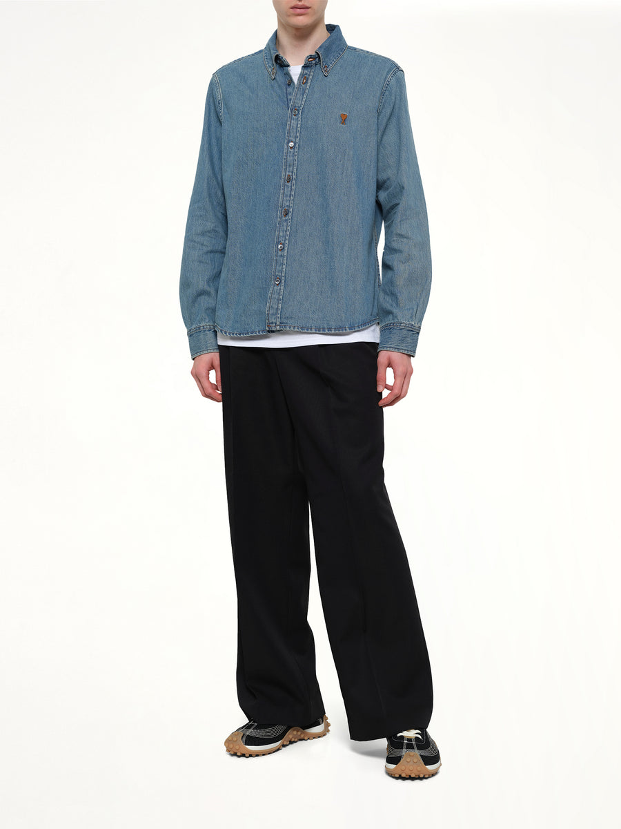 Contrasted Ami De Coeur Shirt in Blue