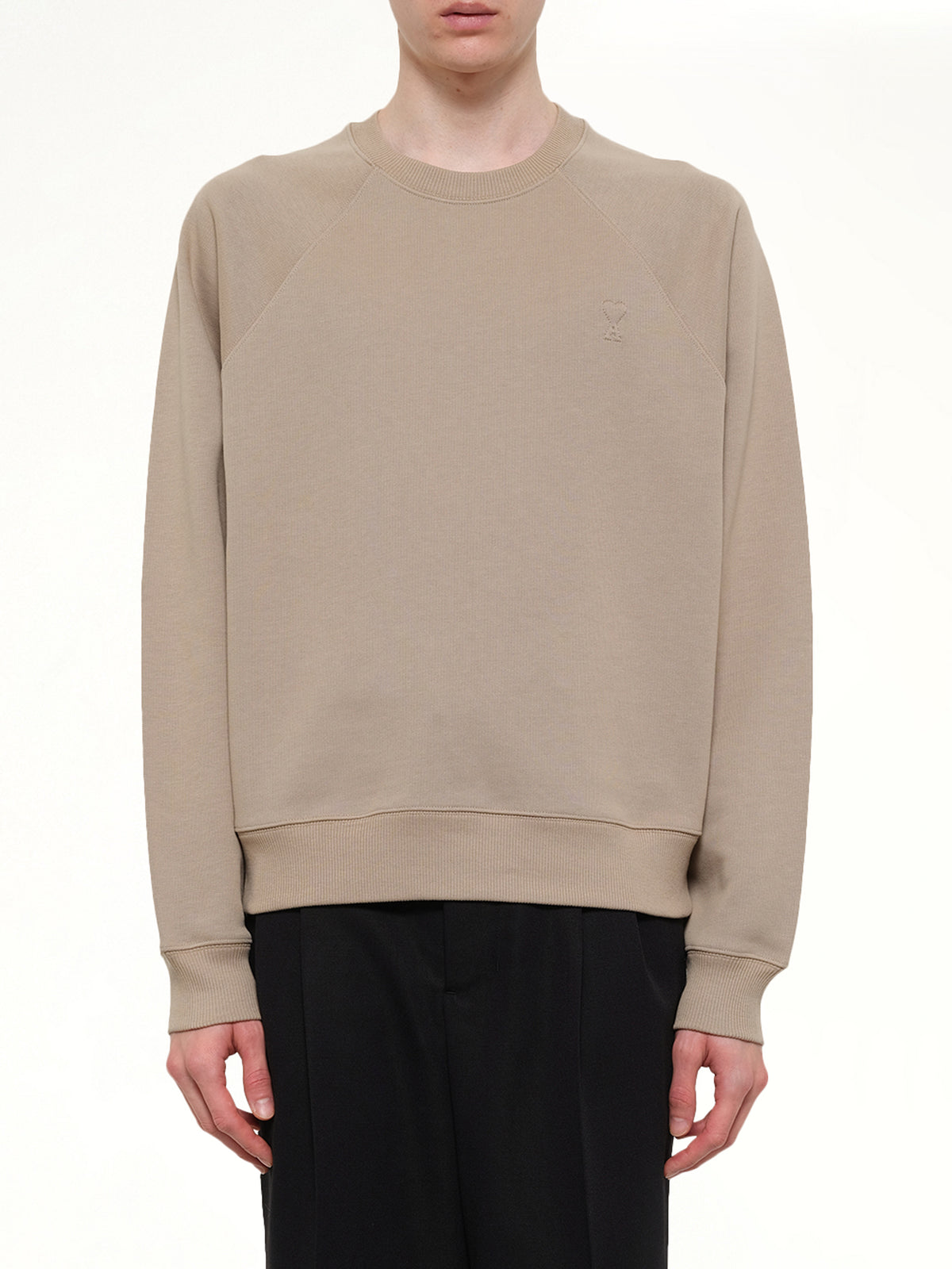 Small Embossed ADC Sweatshirt in Beige Taupe