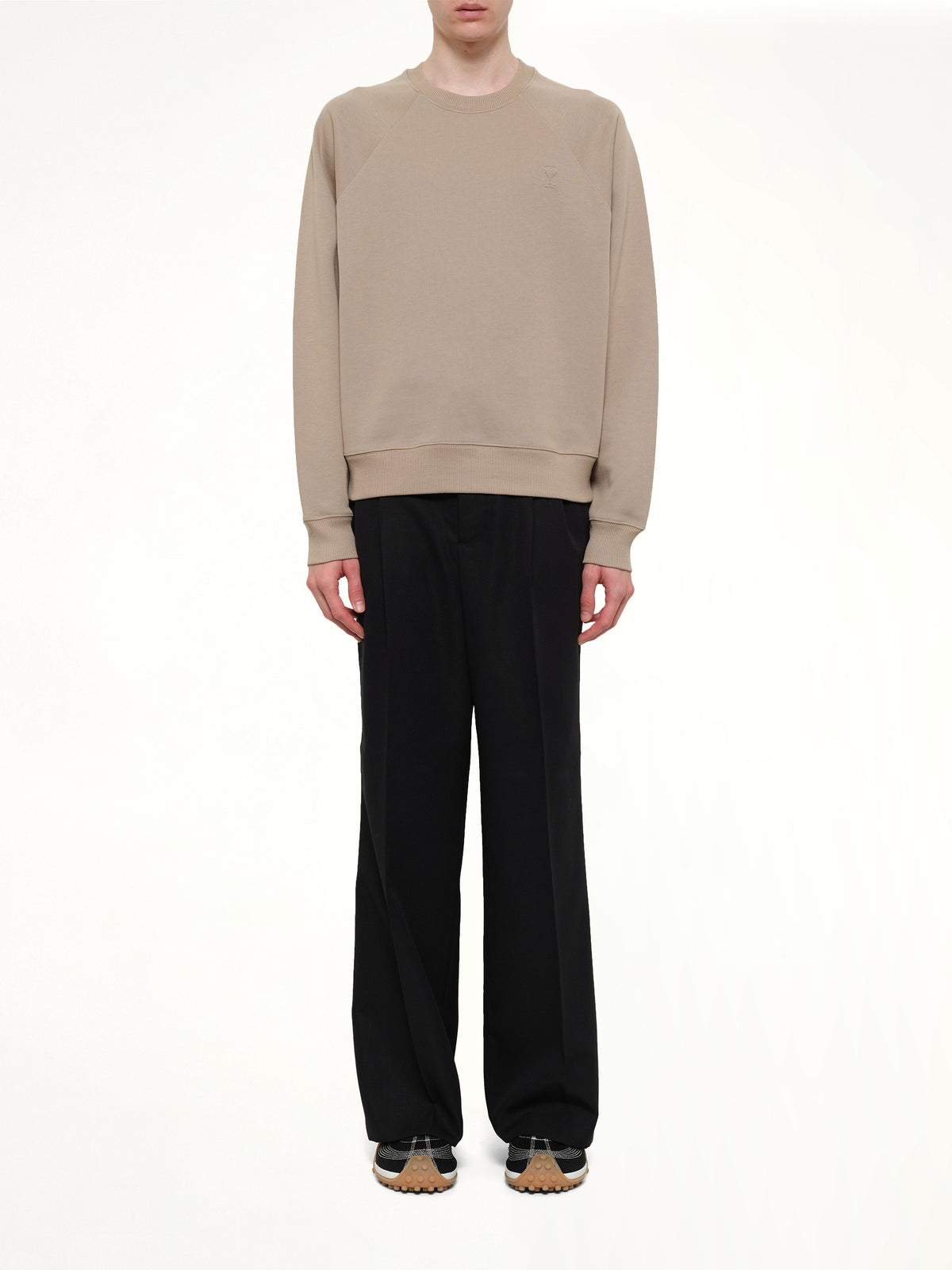 Small Embossed ADC Sweatshirt in Beige Taupe