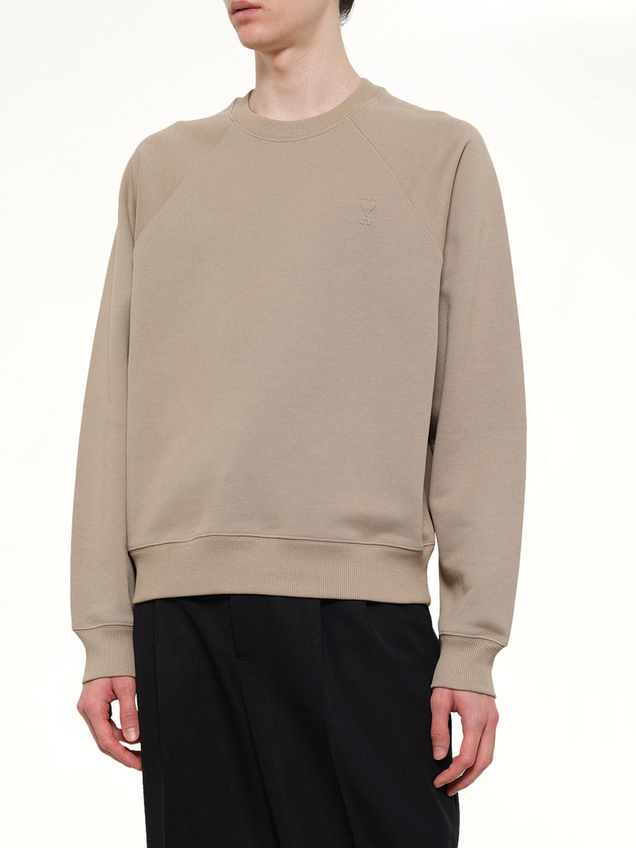 Small Embossed ADC Sweatshirt in Beige Taupe