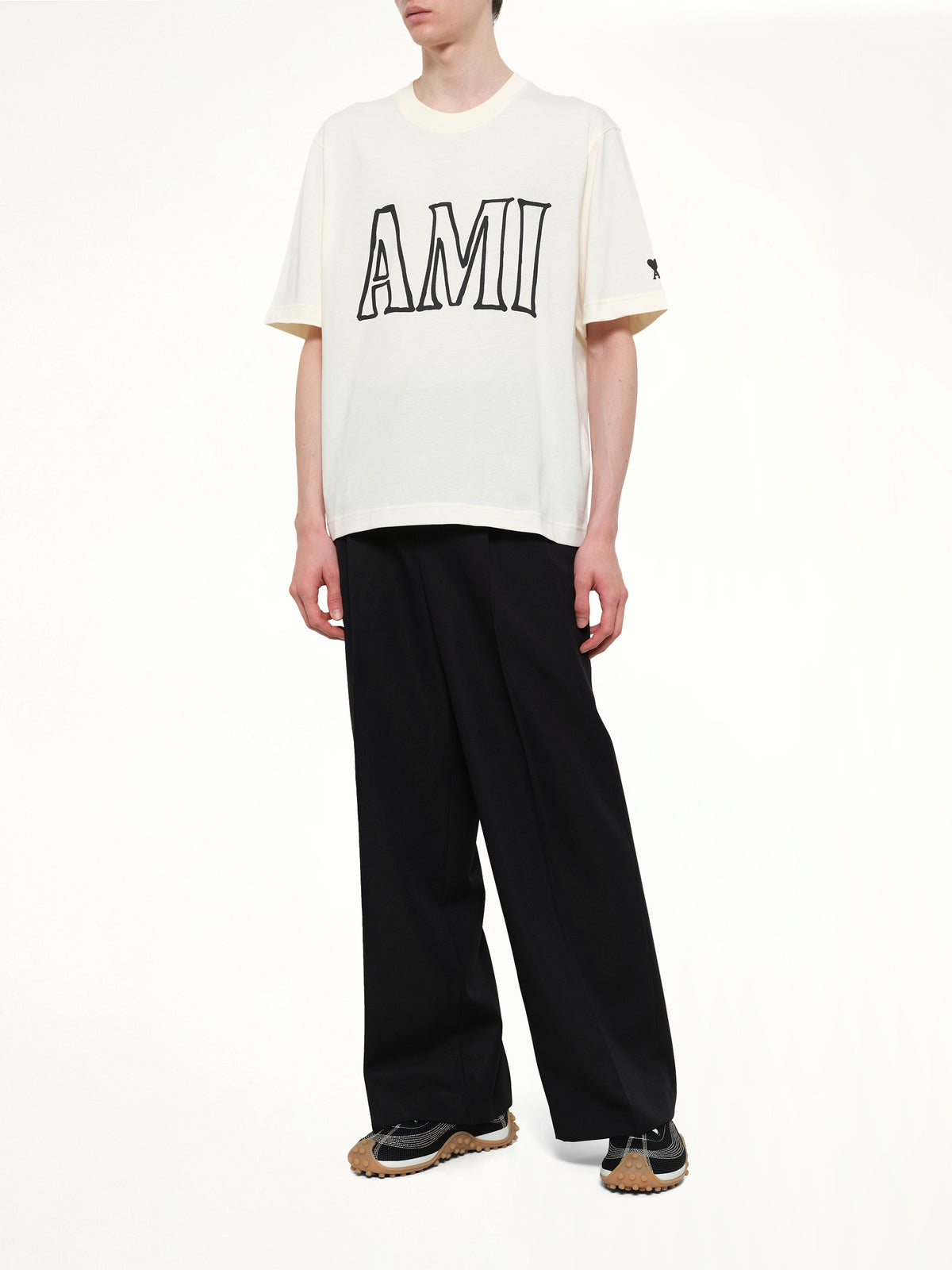 Ami Paris Boxy Fit T-Shirt in White