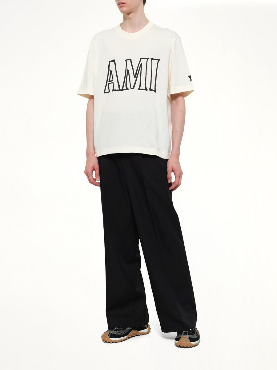 Ami Paris Boxy Fit T-Shirt in White