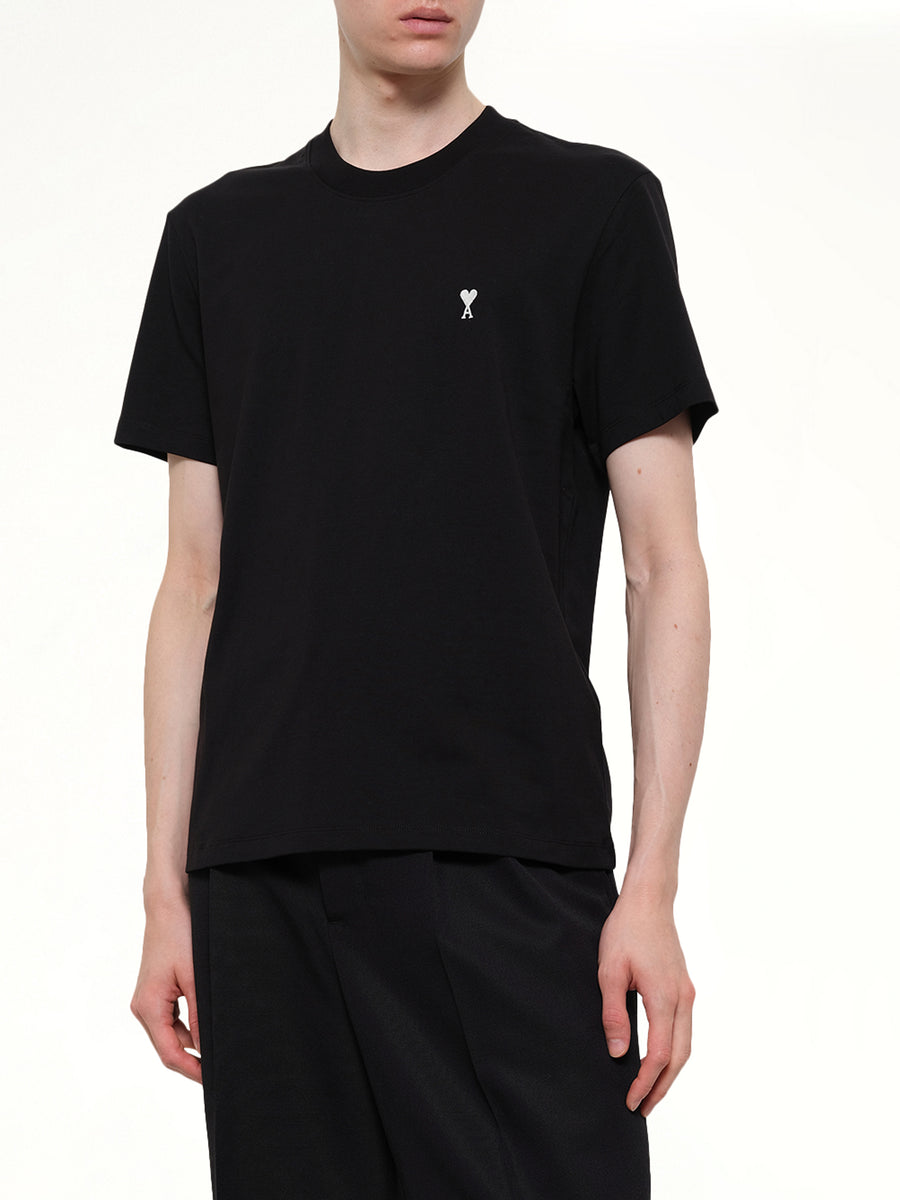 Contrasted Ami De Coeur T-Shirt in Black