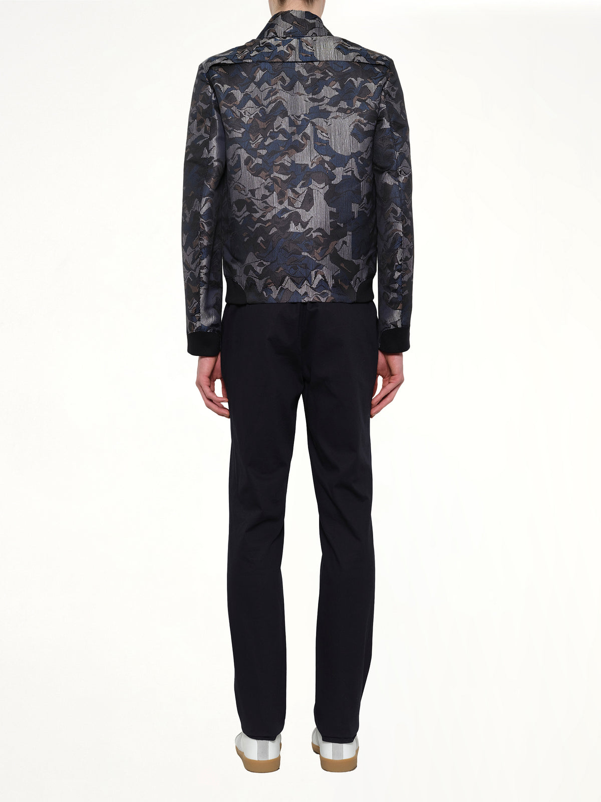 Jacquard Bomber Jacket in Blue