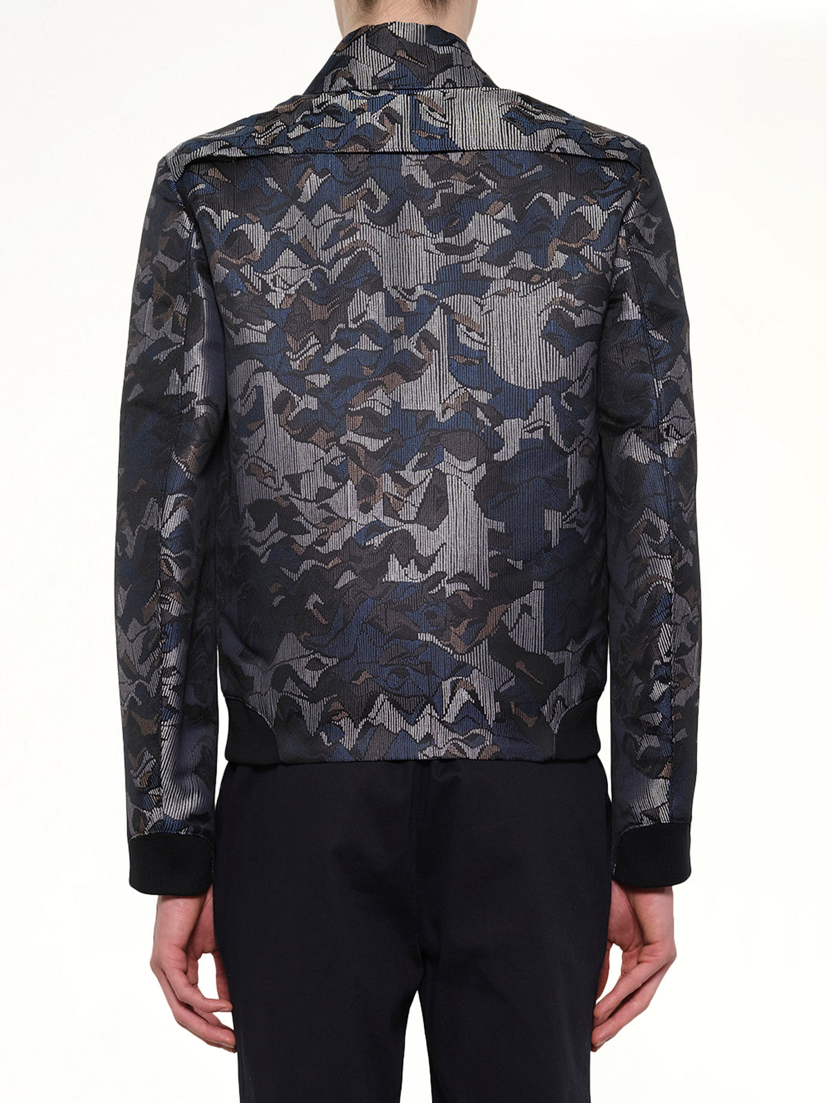 Jacquard Bomber Jacket in Blue