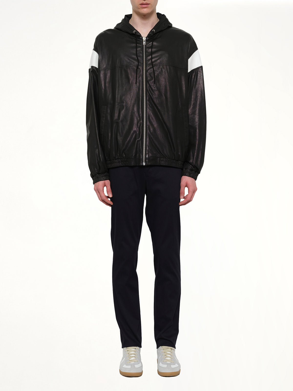 Hyper Logo Leather Jacket in Black