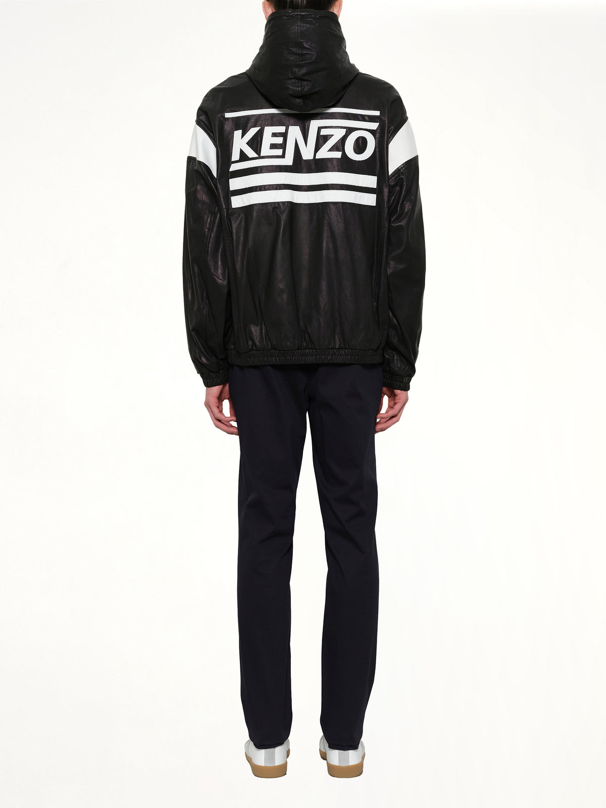 Hyper Logo Leather Jacket in Black
