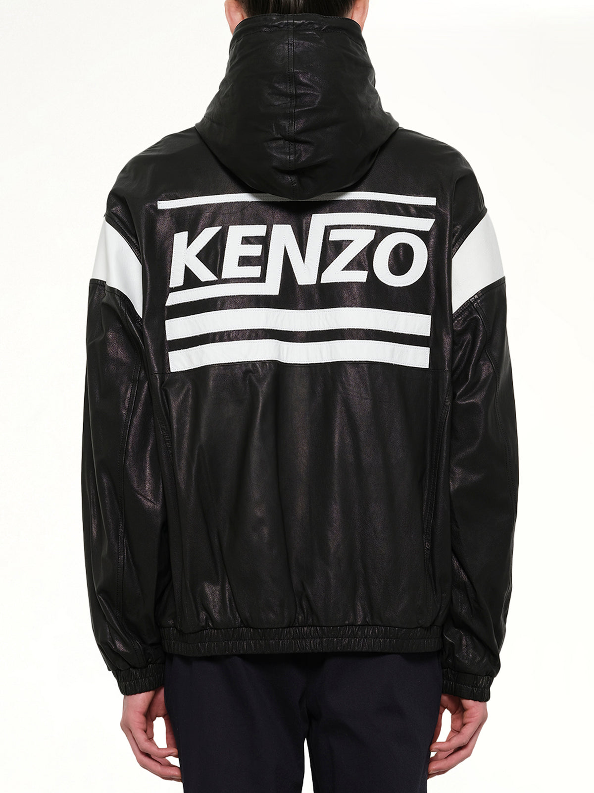 Hyper Logo Leather Jacket in Black