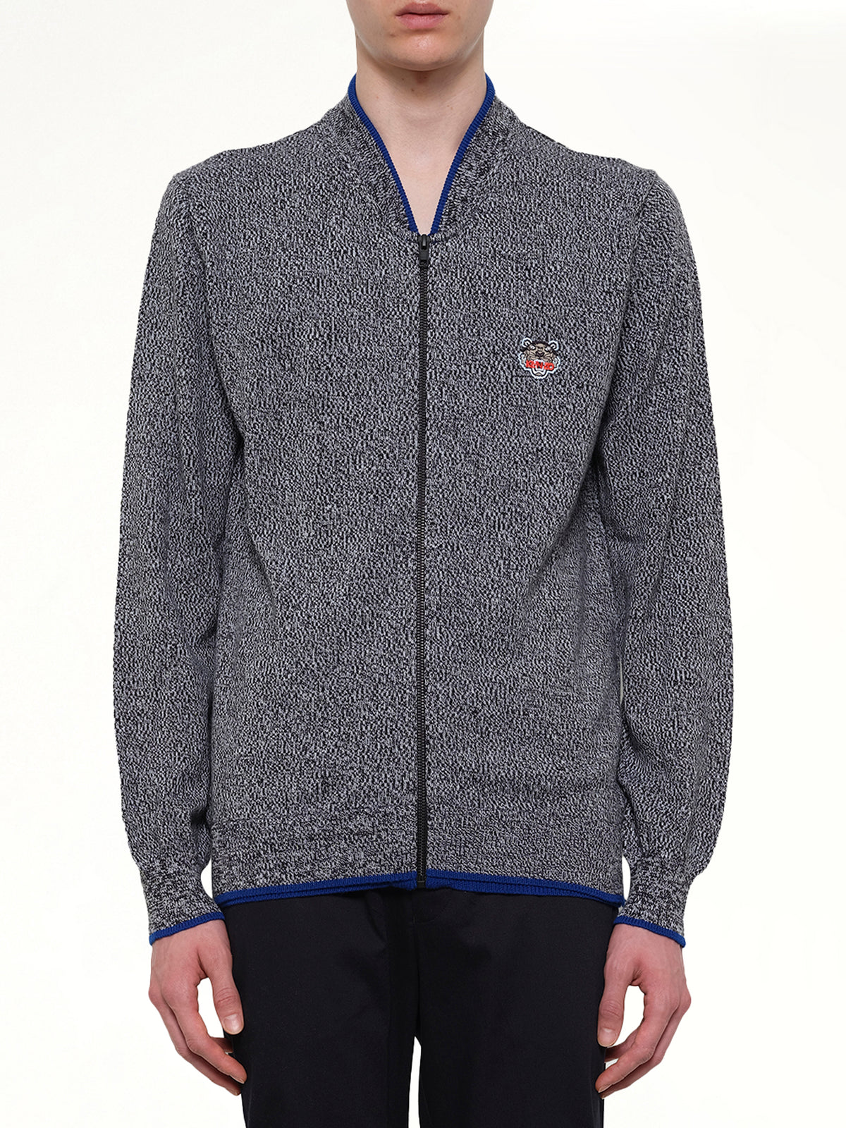 Tiger Zip Cardigan in Anthracite