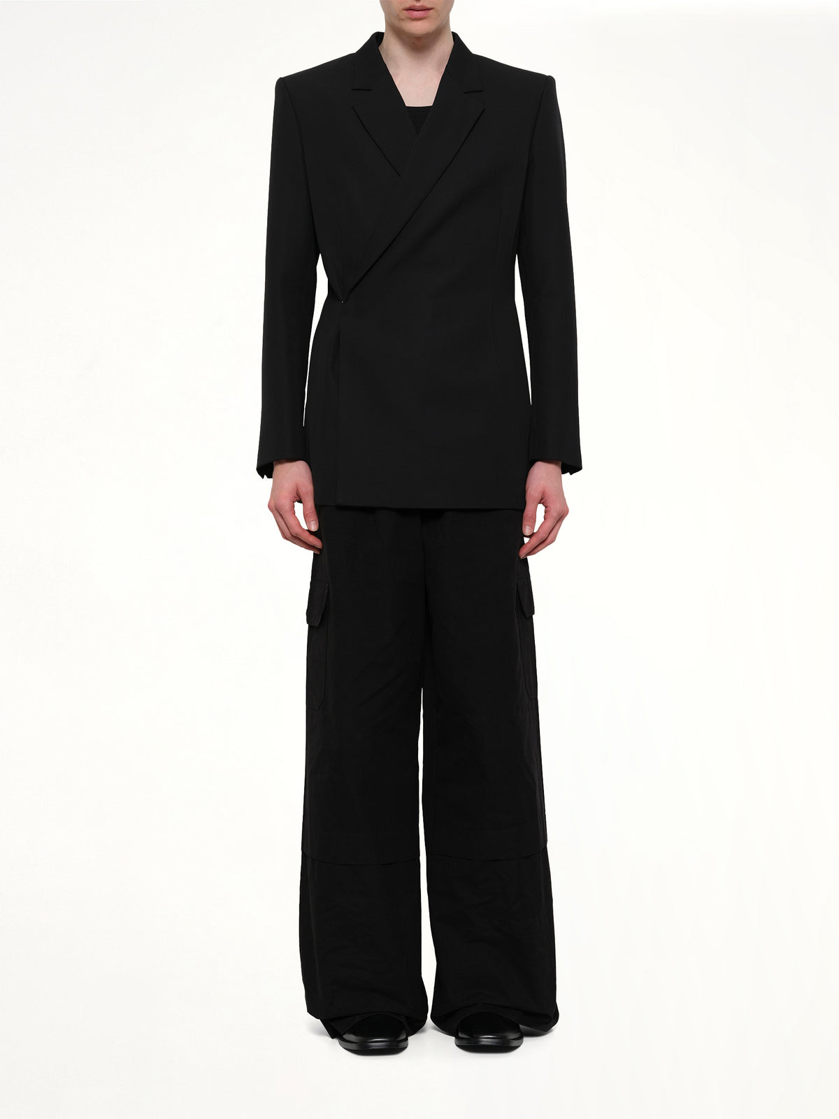 Egonic Double Breasted Jacket in Black