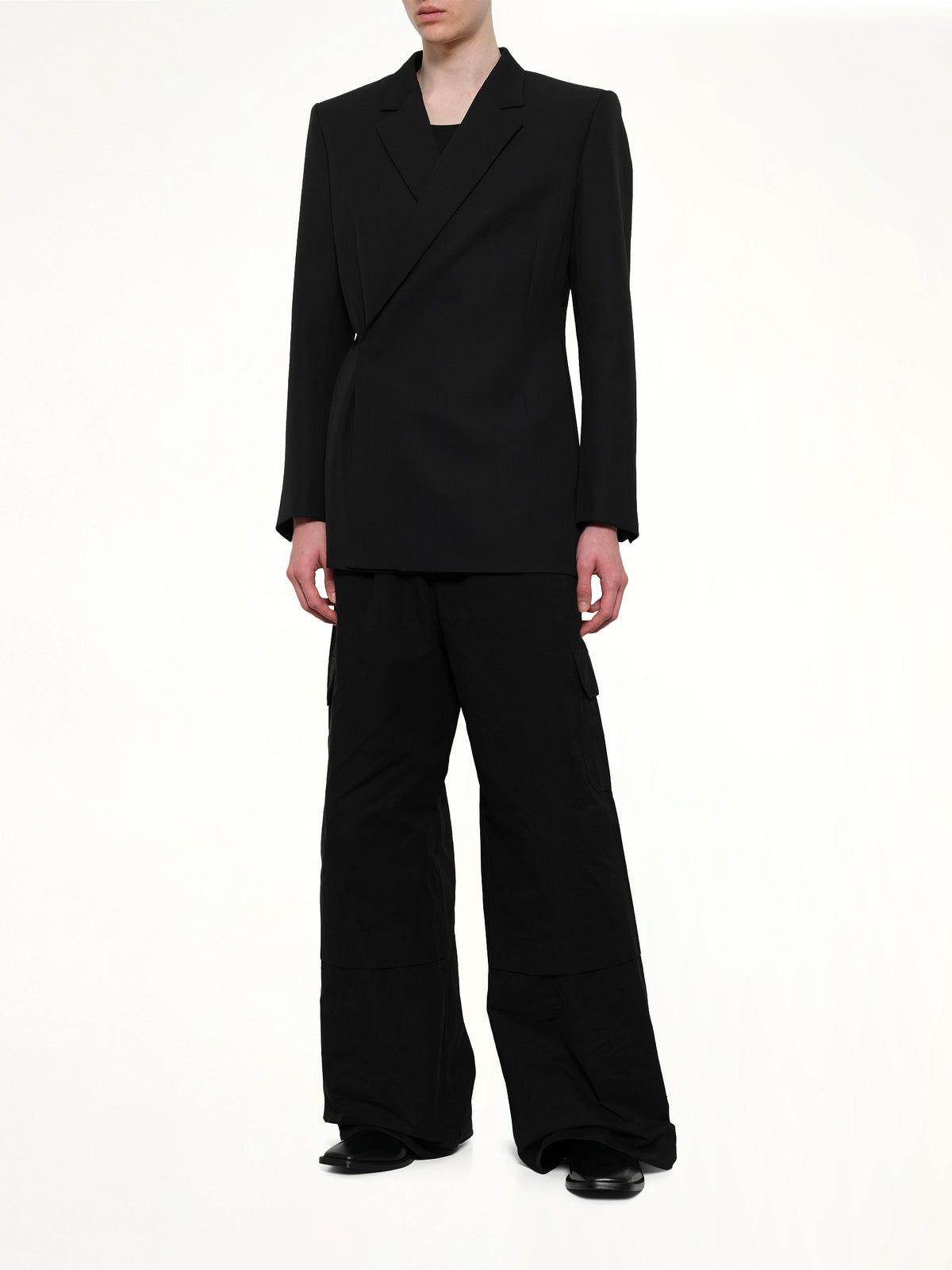 Egonic Double Breasted Jacket in Black
