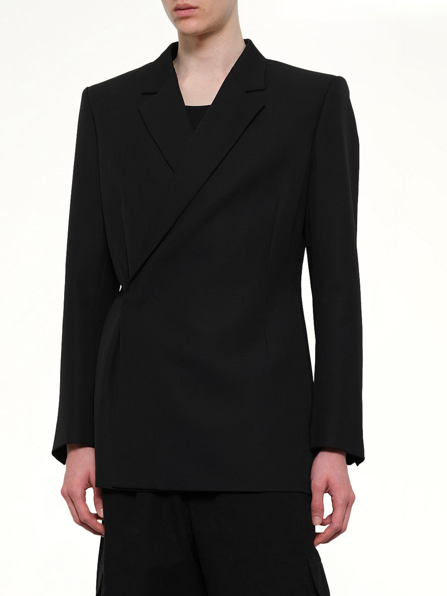Egonic Double Breasted Jacket in Black