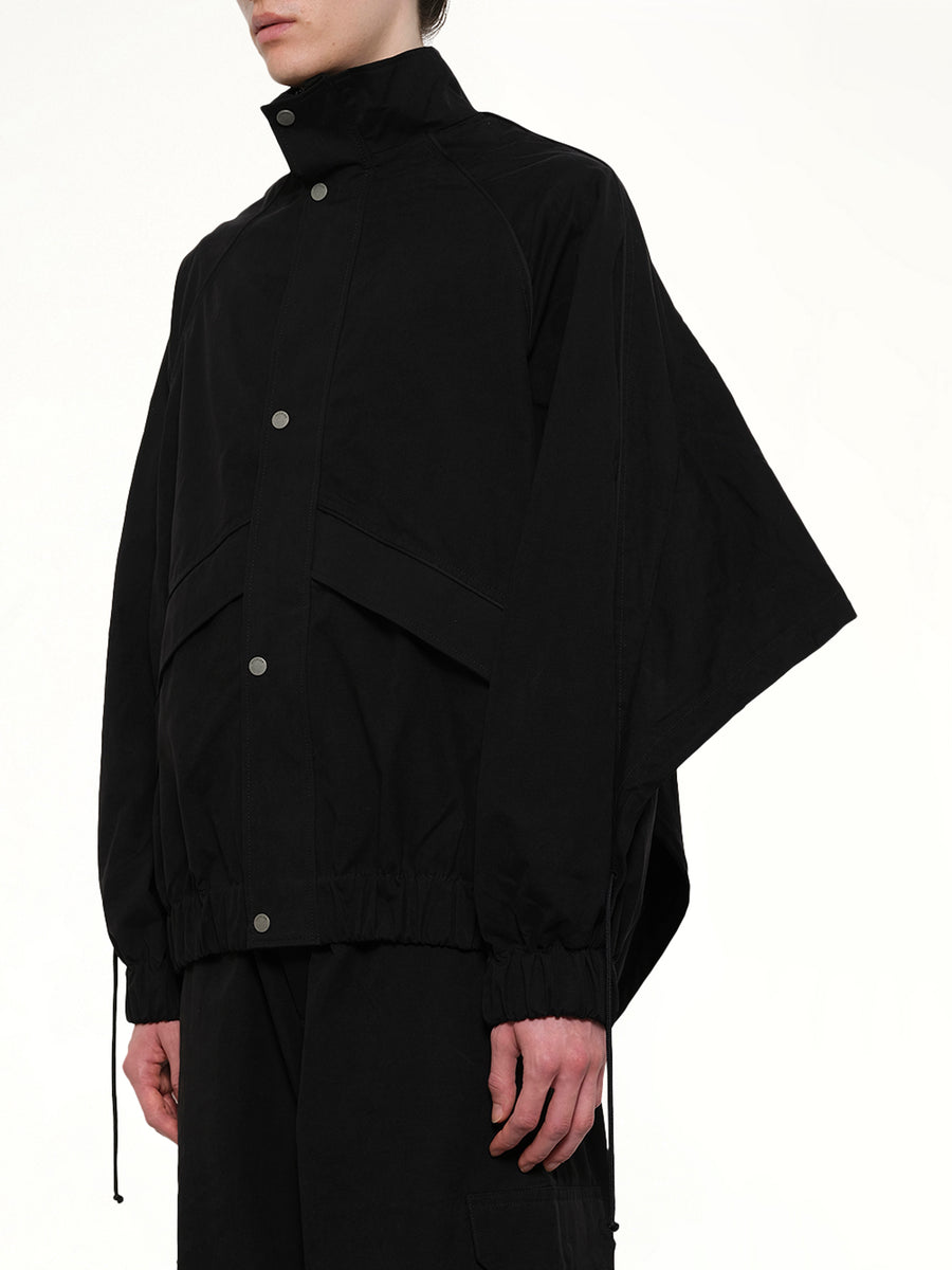 Back Fold Track Jacket in Black