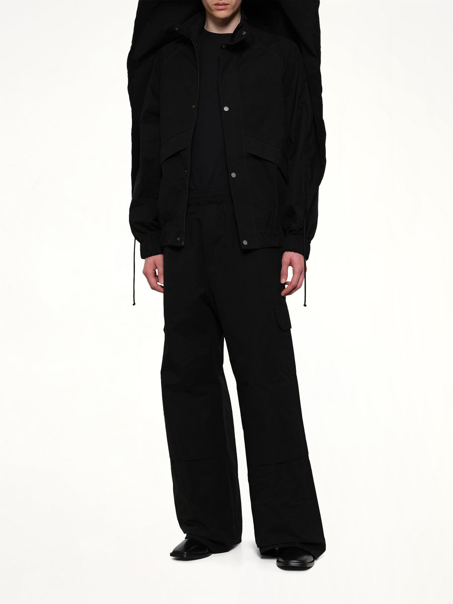 Back Fold Track Jacket in Black