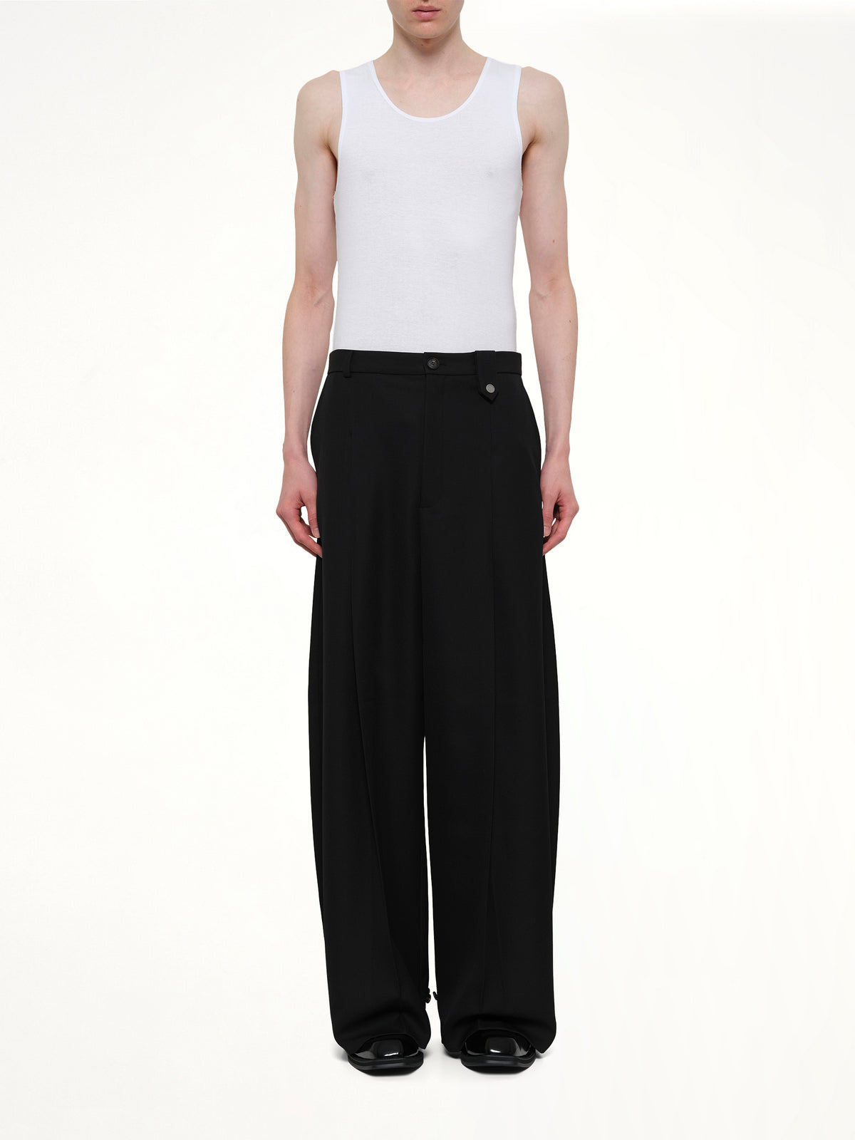 Fluid Tailored Wide Leg Pants in Black