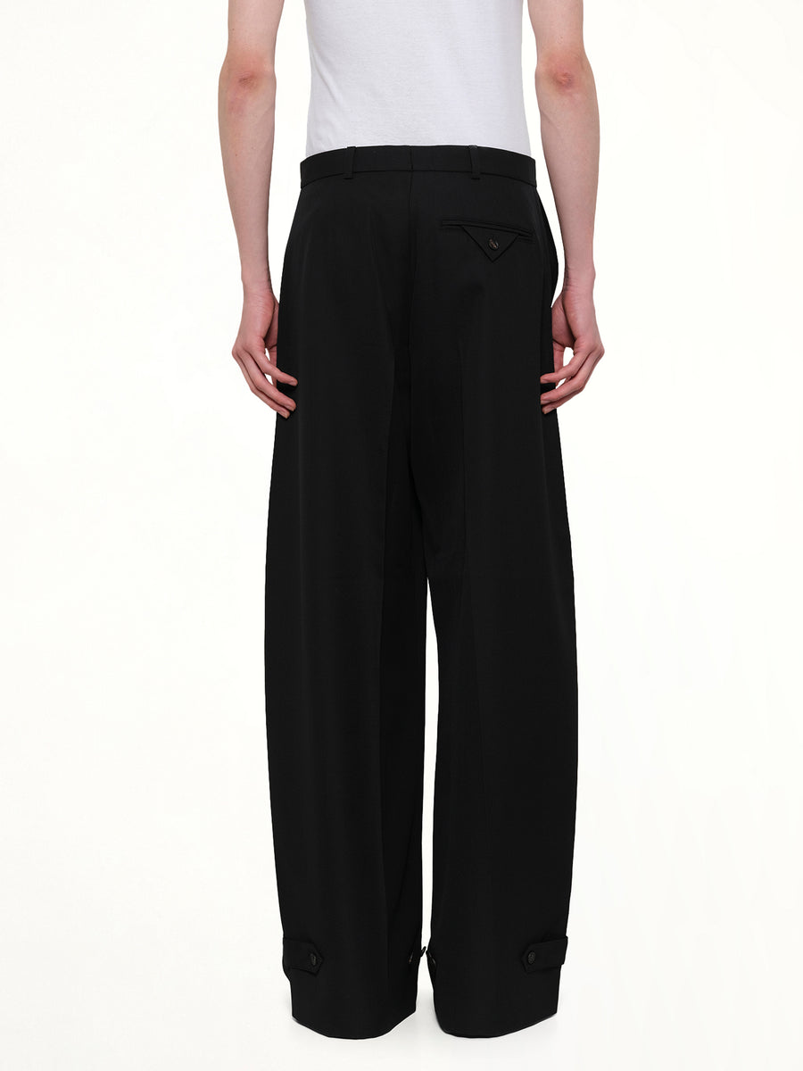 Fluid Tailored Wide Leg Pants in Black