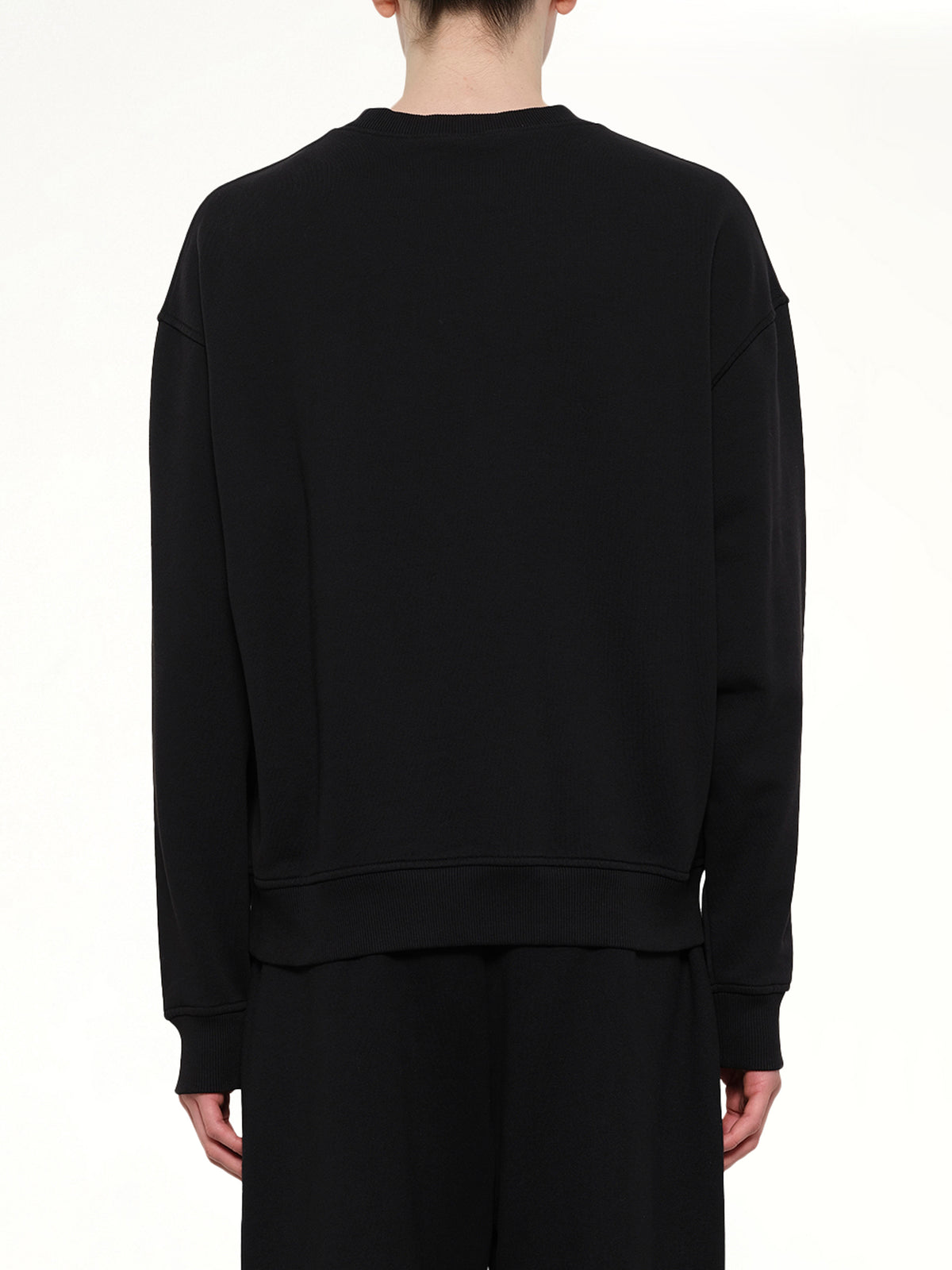 Neck Logo Regular Sweatshirt in Black/Red