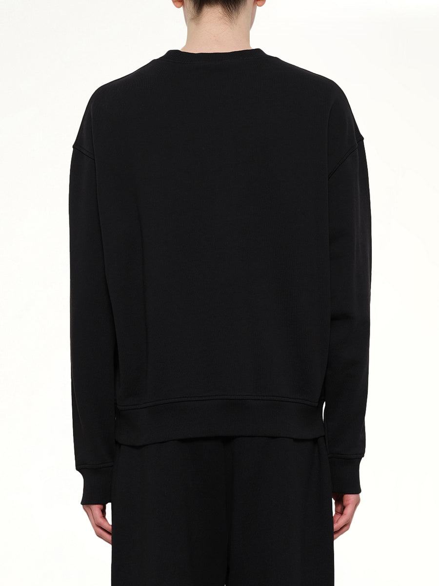 Neck Logo Regular Sweatshirt in Black/Red