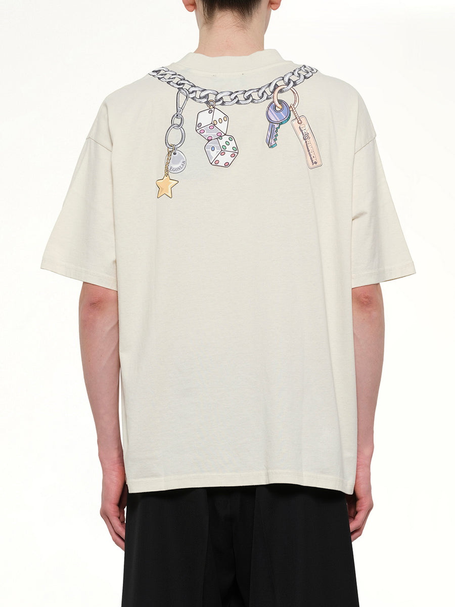 Bearbrick Print Cotton T-Shirt in Natural Raw